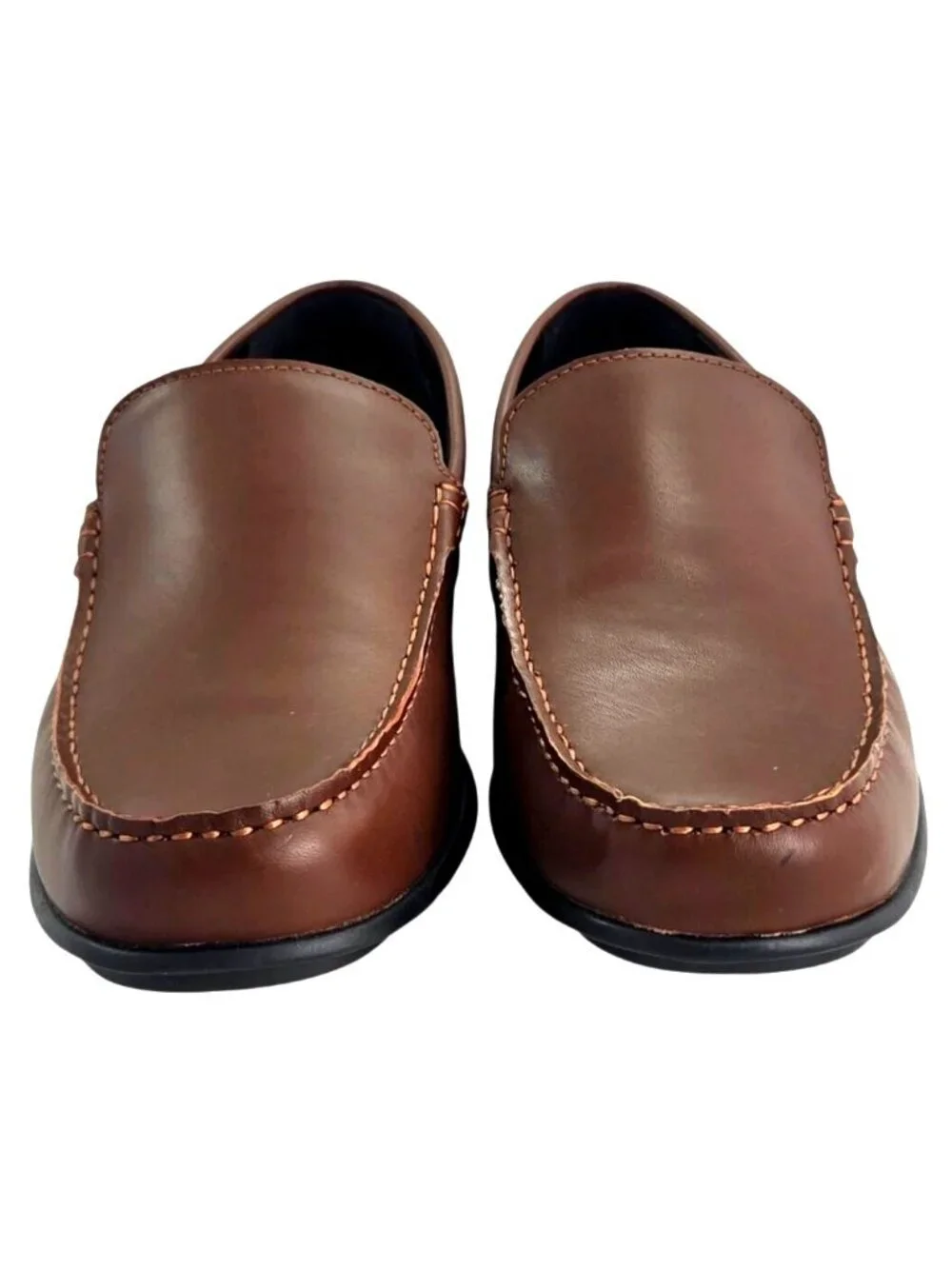 David Stone Neville Mens Cognac Brown Slip-On Loafers Size 11 D